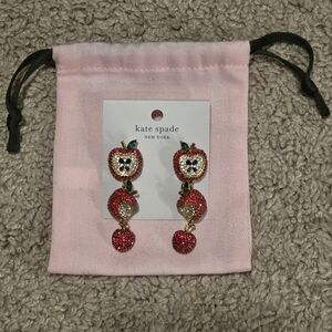 Kate Spade Red and Gold Apple Drop Earrings